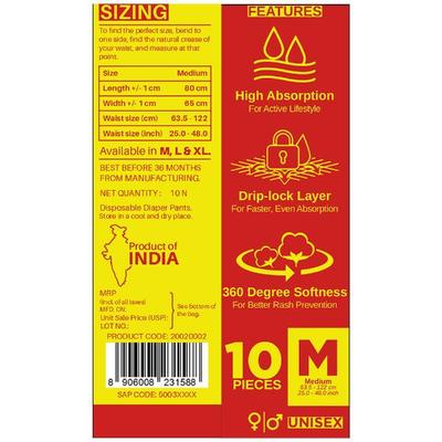 B-Fit Adult Tape Diaper (M) 10's - Adult Diapers & Pads
