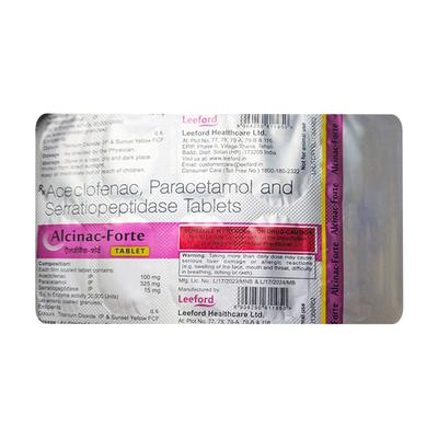 ALCINAC FORTE Tablet 10's - Pain relief-Nsa