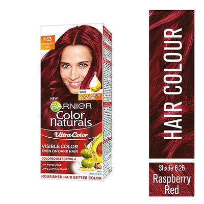 Garnier Color Naturals Ultra Color 7.65 Raspberry Red with 3 Oils + Fruit Serum 55ml+ 50gm 1's - Crème