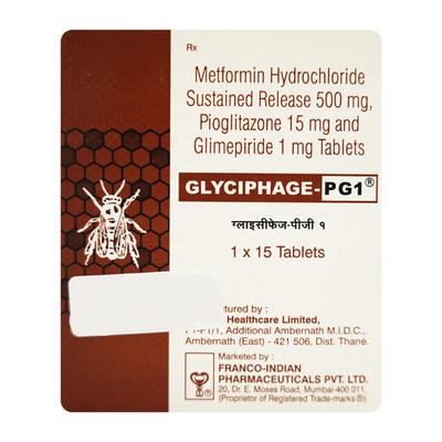 GLYCIPHAGE PG 1mg Tablet 15's - Diabetes-Ant