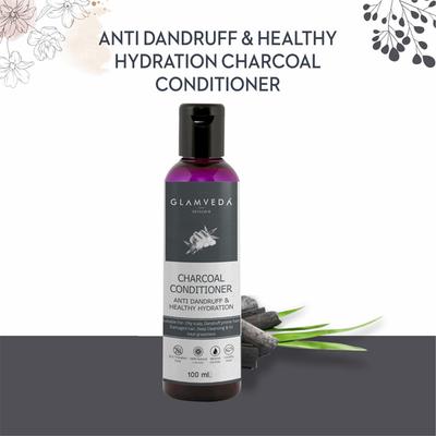 Glamveda Anti Dandruff and Healthy Hydration Charcoal Conditioner 100 ml - Conditioners