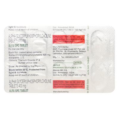 Alfa Gpc Tablet 10'S - Nootropics And Neurotrophics