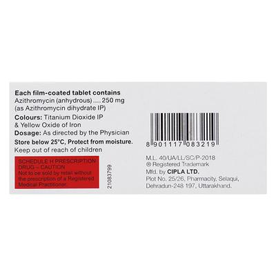 Azicip 250mg Tablet 6'S - Bacterial Infections-Mac