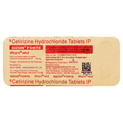 Sizon Forte Tablet 10'S - Allergies-Ant