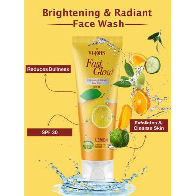 Vi-John Fast Glow Brightening & Radiance SPF 30 Face Wash - Lemon 100 ml - Lotions & Creams