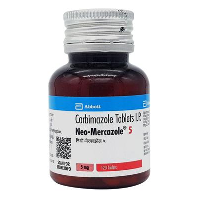 NEO MERCAZOLE 5mg Tablet 120's - Hyperthyroidism-Ant