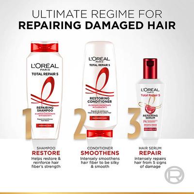 L'Oreal Paris Total Repair 5 Repairing Shampoo 4% Concentrate with Keratin XS Damage Hair 650ml - Shampoos