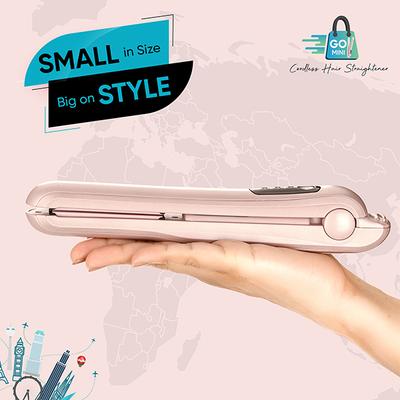 Vega Go Mini Cordless Hair Straightener for Women with Power Bank for Mobile and Travel Friendly 280 gm - Straighteners