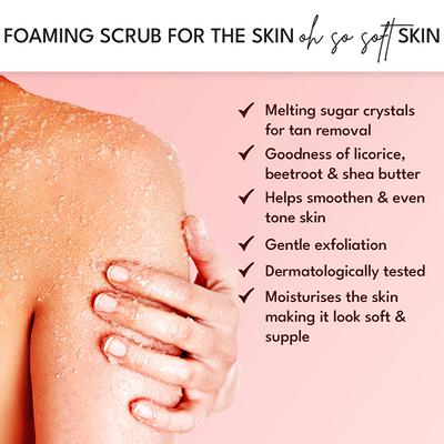 Boho Botanist Rose & Peony Sugar Body Scrub - Tan Removal Glowing Skin for Dull, Rough Skin 200 gm - Scrubs & Exfoliants