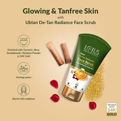 Lotus Botanicals Ubtan De-Tan Radiance Face Scrub 100 gm - Scrubs & Exfoliants