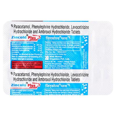 ZINCOLD PLUS NEW Tablet 10's - Cough And Cold-Cou