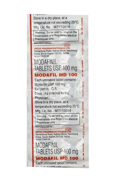 Modafil MD 100mg Tablet 10'S - ADHD