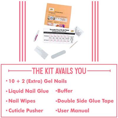 Nails On Board Handmade Press On Gel Nails- Holographic Pink Free size 50 gm - Nail Care