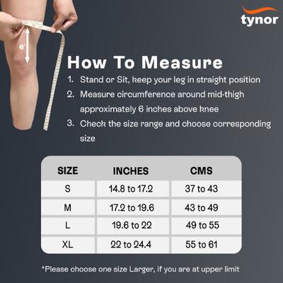 Tynor Knee Cap Air (XL) - Black & Orange - Knee/Ankle/Leg/Foot Supports