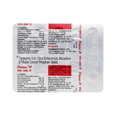 Pause XT Tablet 10'S - Bleeding Disorders-Hae