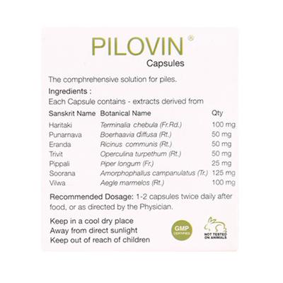Kairali Pilovin Capsules 60's - Speciality Medicines