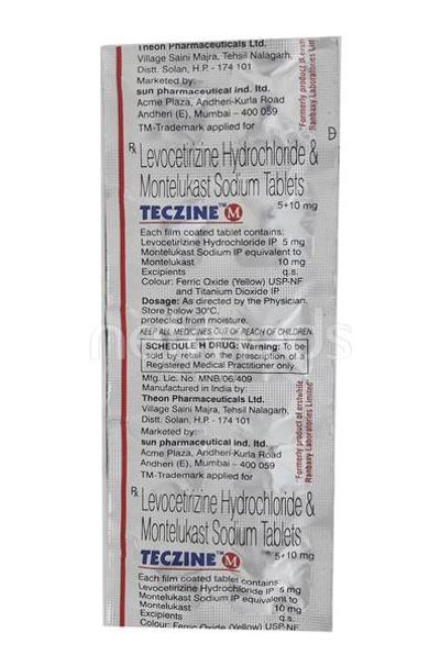 Teczine M Tablet 10'S - Allergies-Ant