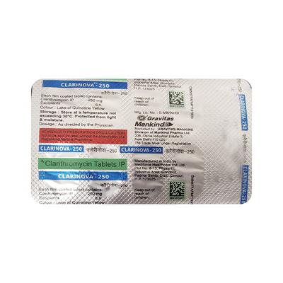 CLARINOVA 250 Tablet 10's - Bacterial Infections-Mac