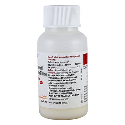 CEFOPROX TANGY ORANGE FLAVOUR 100mg Dry Syrup 30ml - Bacterial Infections-Cep