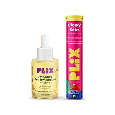 Buy Plix The Plant Fix Glutathione Skin Glow 15 Tablets And Pineapple Serum  Combo, 2% Unisex 30 ml Online at Discounted Price