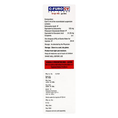 C FURO CV Dry Syrup 30ml - Bacterial Infections-Cep