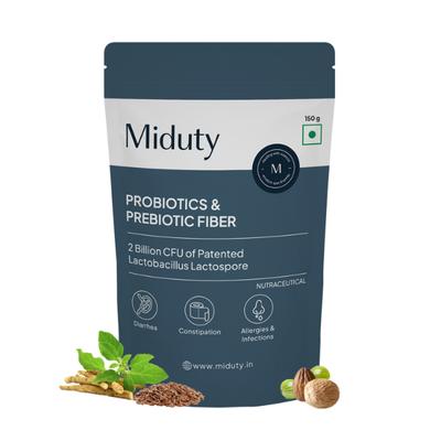 Miduty Probiotics & Prebiotics Fiber Powder 150 g - Digestive Health