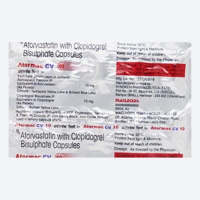 Atormac CV 10mg Capsule 10'S - High Cholesterol-Dys