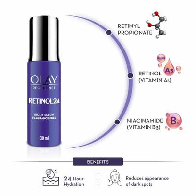 Olay Regenerist Micro-Sculpting Cream 50gm and Retinol 24 Night Serum 30ml - Round The Clock Skincare 1's - Face Gels