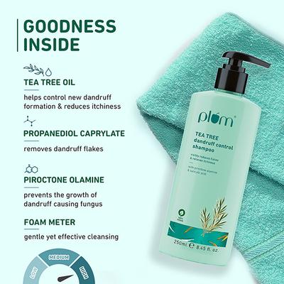 Plum Tea Tree Dandruff Control Shampoo I With Tea Tree Oil, Propanediol Caprylate 250 ml - Shampoos
