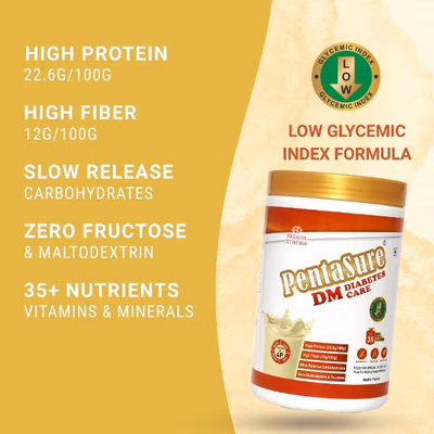 PentaSure DM Diabetes Care Powder - Vanilla Flavour 1 kg - Diabetes (Fitness)
