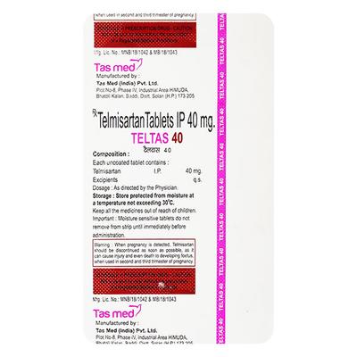 TELTAS 40 Tablet 15's - Hypertension-Ang