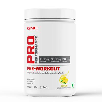 GNC Pro Performance Pre Workout Powder - Lemon 360gm - Workout Essentials