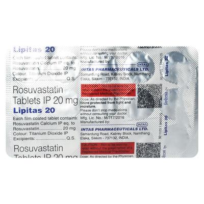 LIPITAS 20 Tablet 15's - High Cholesterol-Dys