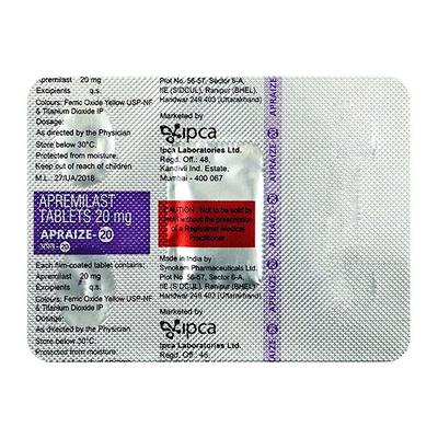 Apraize 20Mg Tablet 4's - Psoriasis/Seborrhea/Ichthyosis-Pso