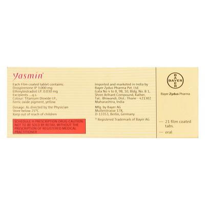 Yasmin Tablet 21 Tablets - Contraception-Ora