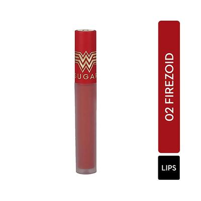 SUGAR Cosmetics X Wonder Woman 24 - Hr Lip Lacquer - 02 Firezoid 3.5 ml - Lipsticks