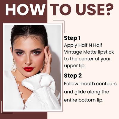 Half N Half Vintage Matte Non-Transfer Lipstick , Flash Maroon-13 3.8 g - Lipsticks