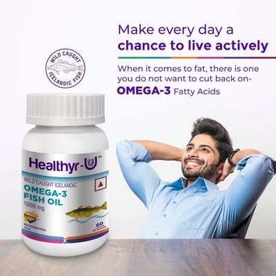 Healthyr-U Icelandic Omega 3 Fish Oil 1000 mg Capsule 60's - Omega Fish Oil Fatty Acids