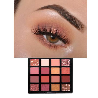 Miss Rose 16 Highly Pigmented Multi - Color Glitter & Matte Eyeshadow Palette 7001 - 007Z02 20 gm - Face Palettes