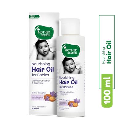 Mother Sparsh Nourishing Hair Oil For Babies With Walnut Saffron & Rosemary 100ml - Hair Oils