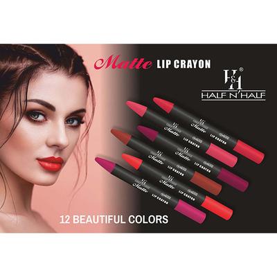 Half N Half Matte Lip Crayon, 24H Super Stay, 05 Deep Maroon 3.5 gm - Lip Crayons