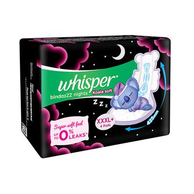 Whisper Bindazzz Nights Koala Soft Sanitary Pads XXX-Large Napkins 1's - Others