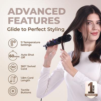 Tash Hair Glide Connect Lightweight Hair Straightener Brush With 11 Temperature Settings 1's - Straighteners