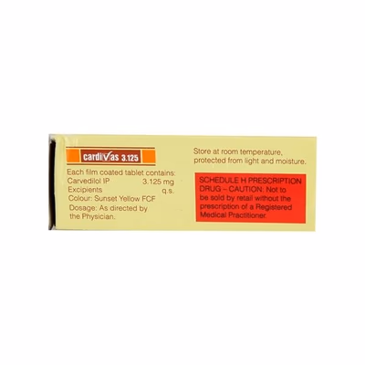 Cardivas 3.125mg Tablet 10'S - Hypertension-Bet