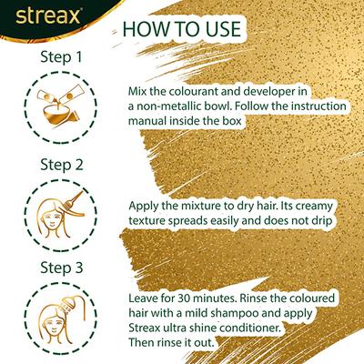 Streax Cream Hair Colour - 3 Dark Brown Enriched With Walnut & Argan Oil (20G Colourant+20ml Developer+5G Conditioner) 1's - Crème