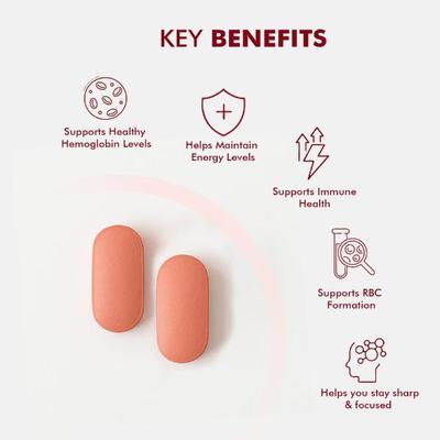 Dr. Morepen Iron & Zinc with Vitamin C & B12 Tablet 60's - Calcium And Minerals