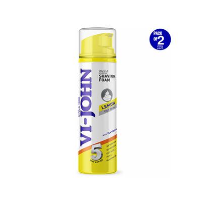 Vi-John Shaving Foam - Lemon with Tea Tree Oil - Pack of 2 x 200 ml - Shaving Foams