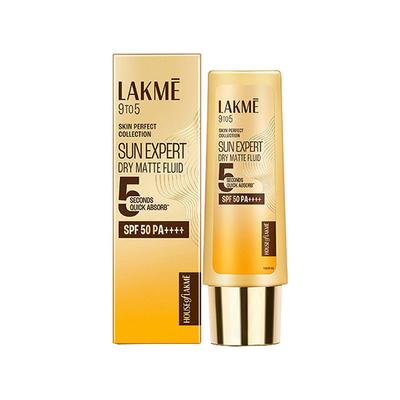 Lakme Sun Expert Dry Matte Fluid SPF 50++++ Sunscreen with 1% niac & ceramide, for oily skin 50 ml - Body Sunscreen