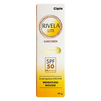 RIVELA LITE BRONZE SPF 50 PA++++ Sunscreen 40gm - Dry Skin-Emo