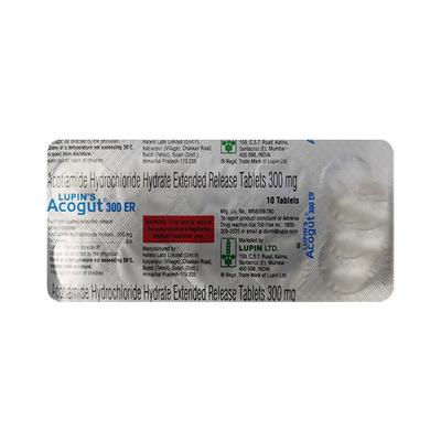 ACOGUT ER 300 Tablet 10's - Ulcer/Reflux/Flatulence-Aaa